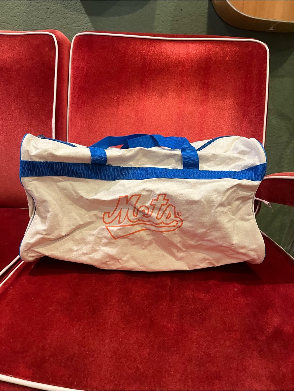 Official Mets duffel from game day at Shea Stadium